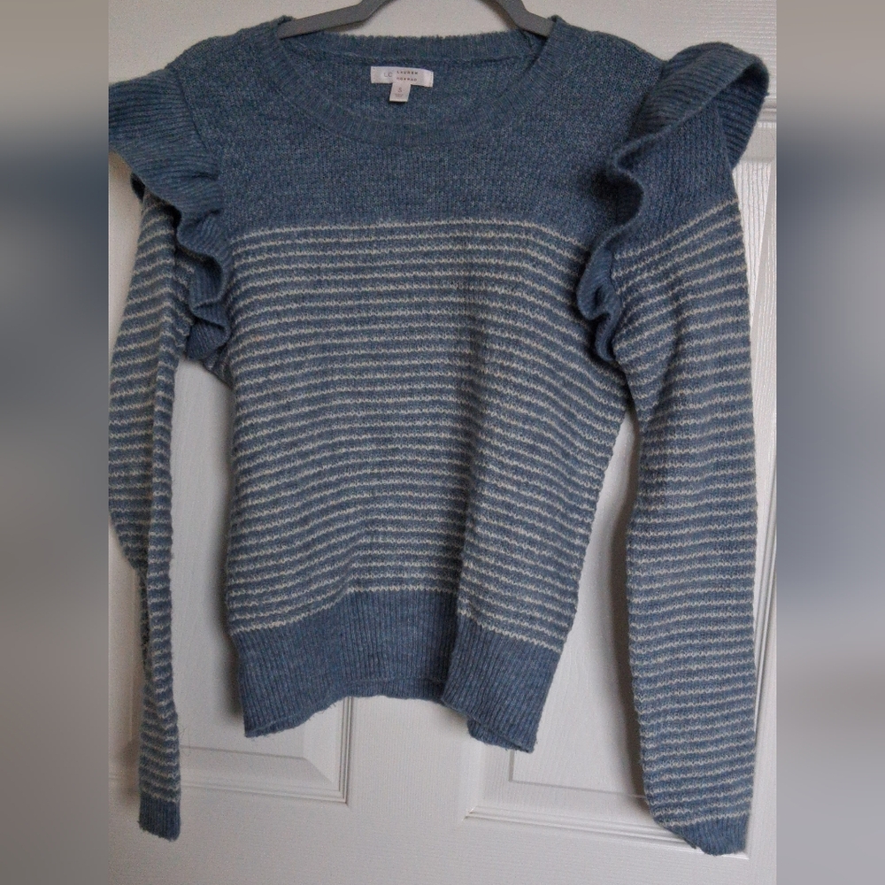 LC Lauren Conrad Blue and White Striped Sweater